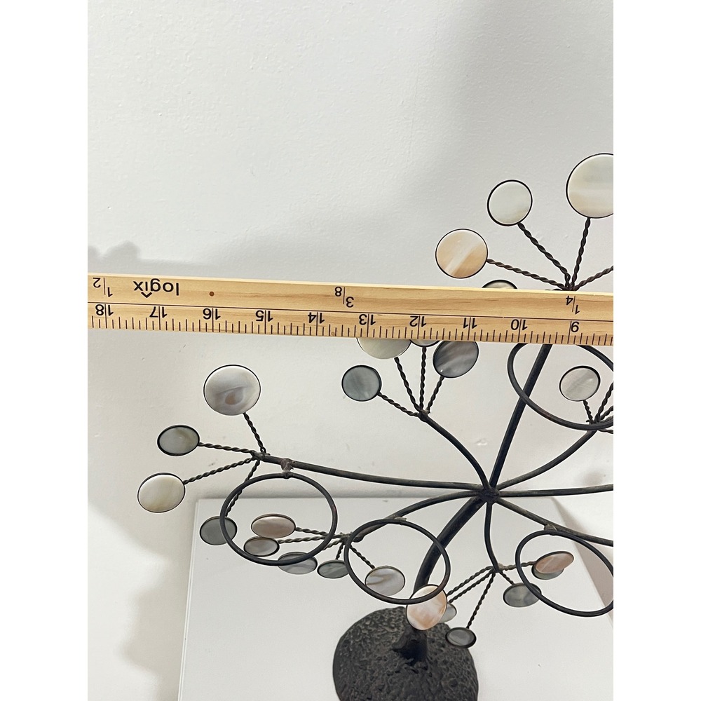 Vintage Metal Tree of life Votive Holder Bronze Mother of Pearl Shell Art - Picture 8 of 8